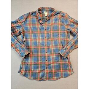 LL Bean Mens Flannel Shirt Plaid Button Down Slim Fit XL Tall Blue Red Green